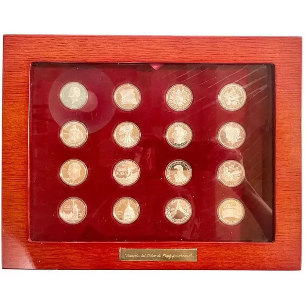 Colección Historia del Dolar de plata Americano. 16 monedas  - 1