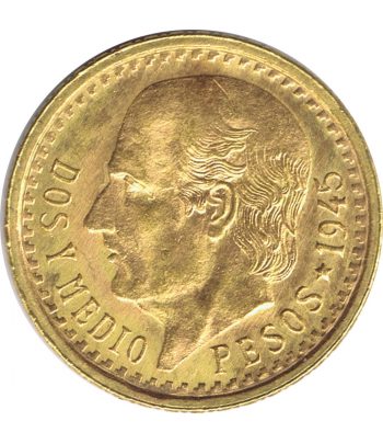 Moneda de oro Mexico 2.5 Pesos 1945  - 1