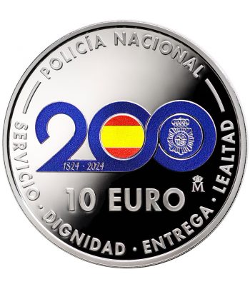 Moneda de España 10 euros 2024 Policia Nacional. Plata  - 1