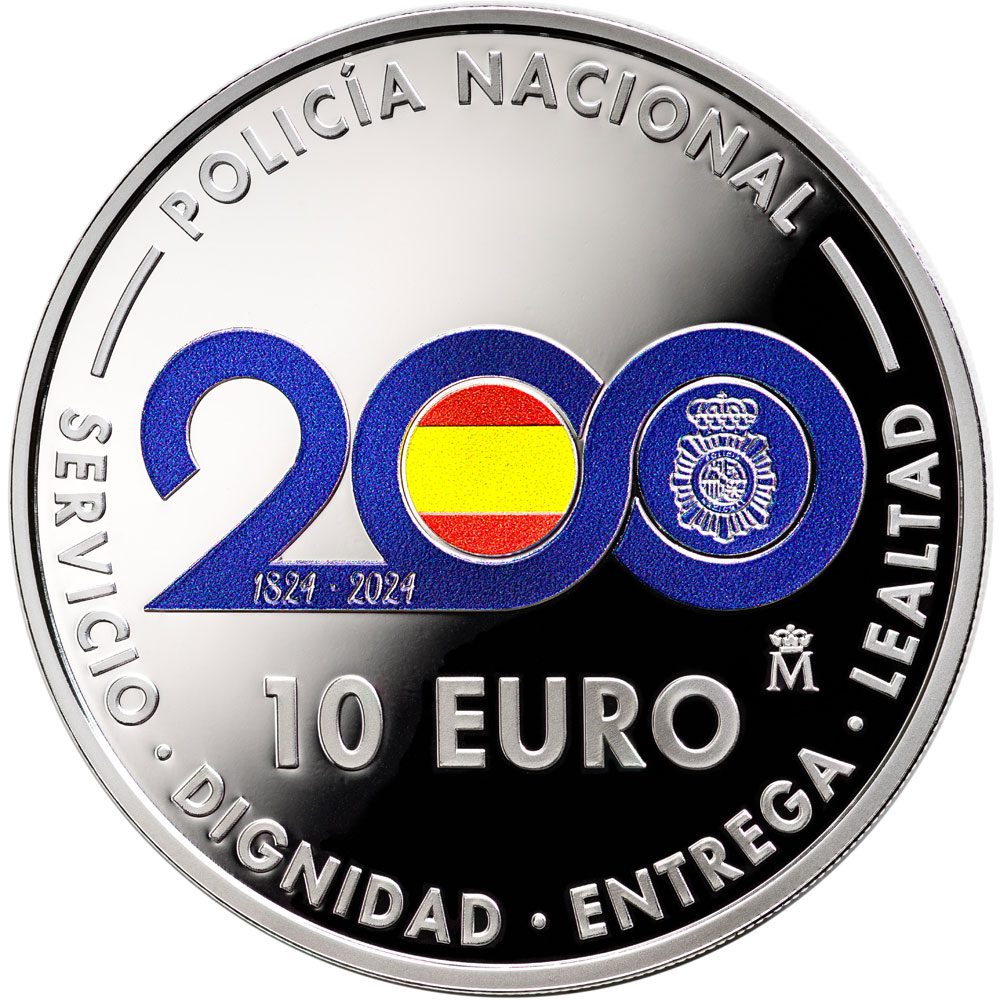 Moneda de España 10 euros 2024 Policia Nacional. Plata  - 1