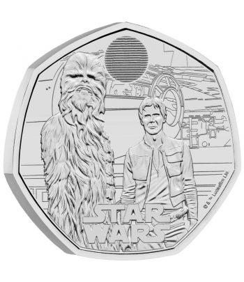 Moneda de niquel 50 Pence Inglaterra 2024 Star Wars.  - 2