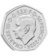 Moneda de niquel 50 Pence Inglaterra 2024 Star Wars.  - 3