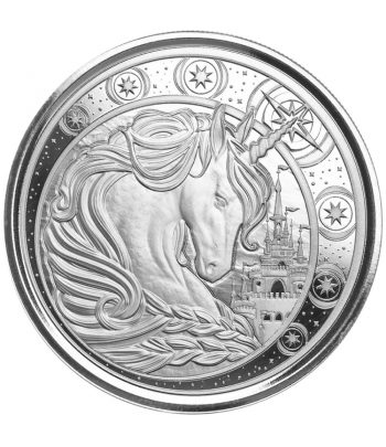 Moneda de Plata 5 Cedis Ghana 2023. Unicornio.  - 1
