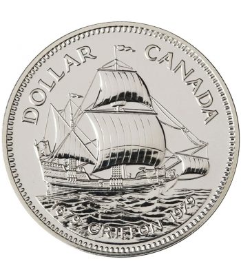 Moneda Canada 1$ 1979 Barco Griffon. Plata  - 1