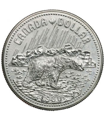 Canada 1$ 1980 Territorio Artico. Oso Polar. Plata con estuche  - 1