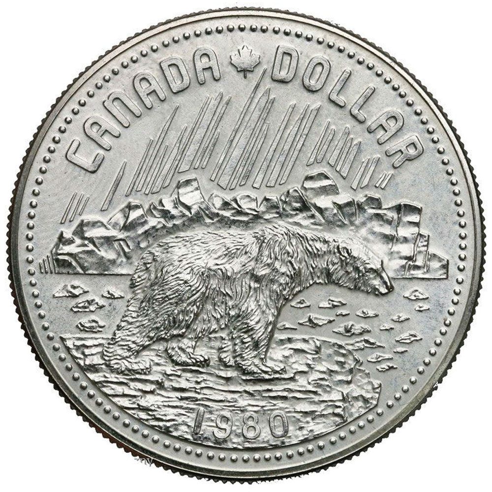 Canada 1$ 1980 Territorio Artico. Oso Polar. Plata con estuche  - 1