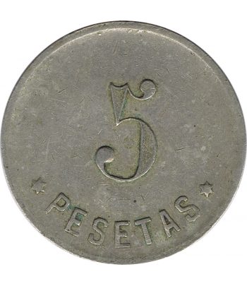 Moneda 5 pesetas Cooperativa La Económica Palafrugellense.  - 2