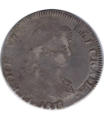 Moneda de España 8 Reales 1818 Fernando VII Zacatecas. Plata.  - 1