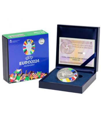 Moneda de España 10 euros 2024 UEFA Euro Futbol. Plata  - 3