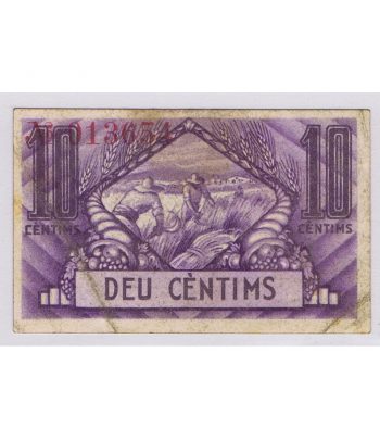 Billete 10 Céntims Unió de Cooperadors Barcelona1936. EBC  - 2