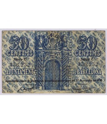 Billete 50 cèntims Ajuntament de Barcelona 1937  - 2