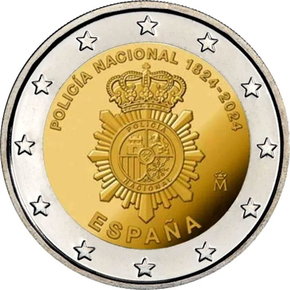 moneda 2 euros España 2024 200 Años Policia Nacional.  - 1