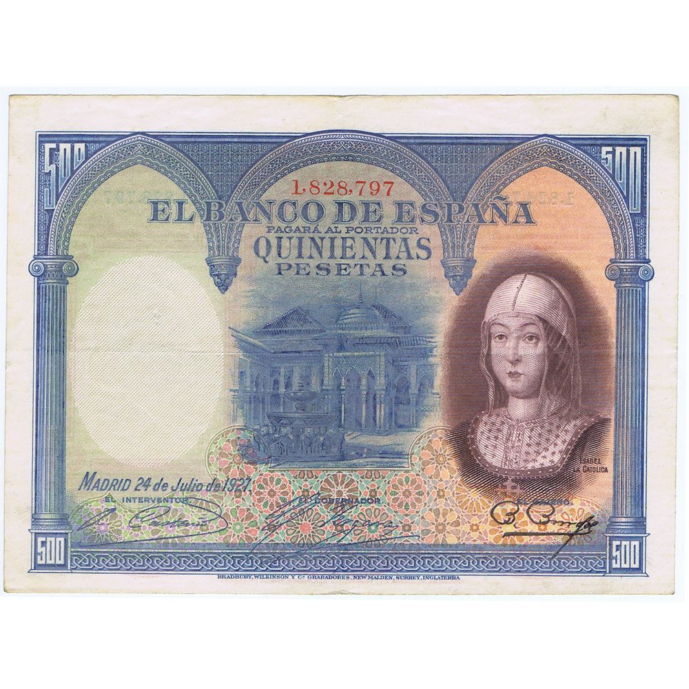 Billete de España 500 pesetas 1927. EBC. Serie 1828797  - 1