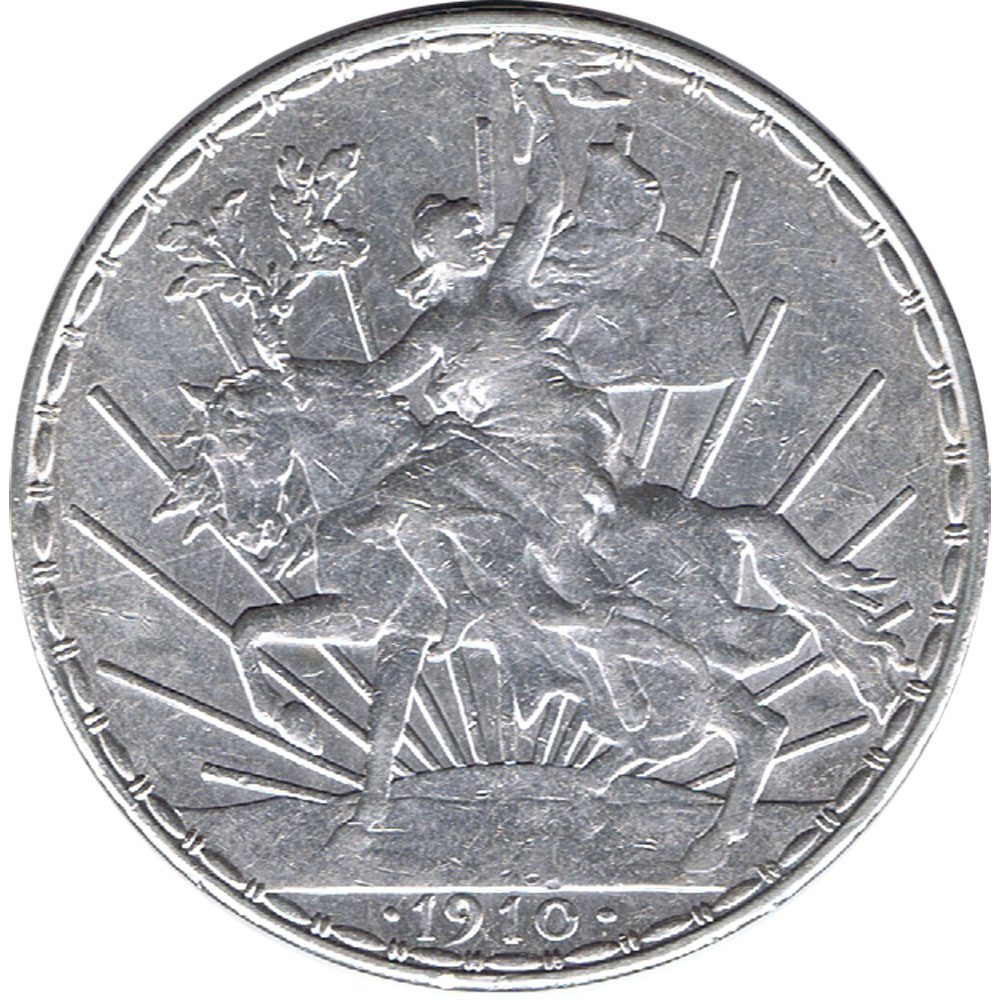 Moneda de Mexico 1 peso 1910 Caballito. Plata  - 1