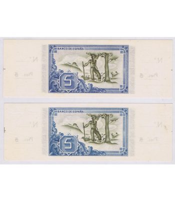 Billetes de 5 Pesetas Bilbao 1 de enero de 1937. Matriz. SC  - 2