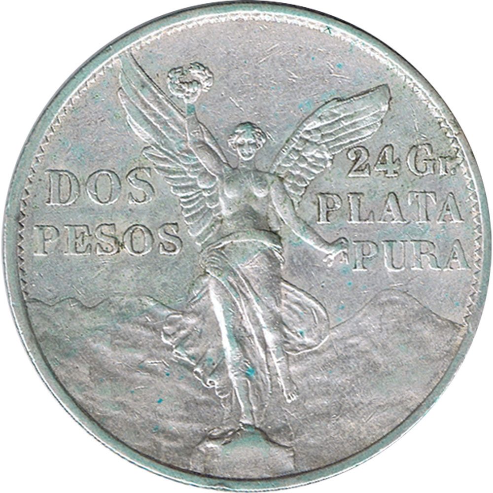 Moneda de Mexico 2 pesos 1921. Plata  - 1