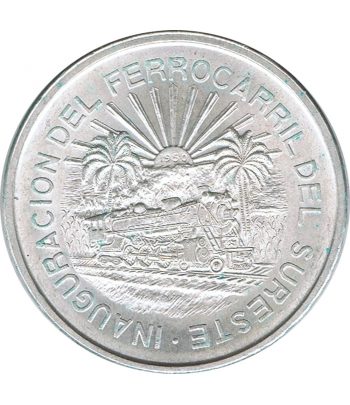 Moneda de Mexico 5 pesos 1950. Plata. Ferrocarril Sudeste  - 1