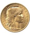 Moneda de oro Francia Gallo 20 francos 1910.  - 2