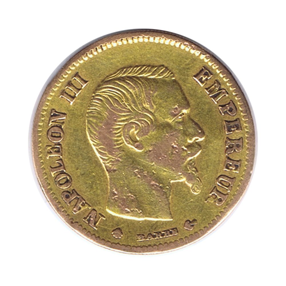 Moneda de oro Francia Napoleón III 10 francos 1857.  - 1