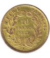 Moneda de oro Francia Napoleón III 10 francos 1857.  - 2