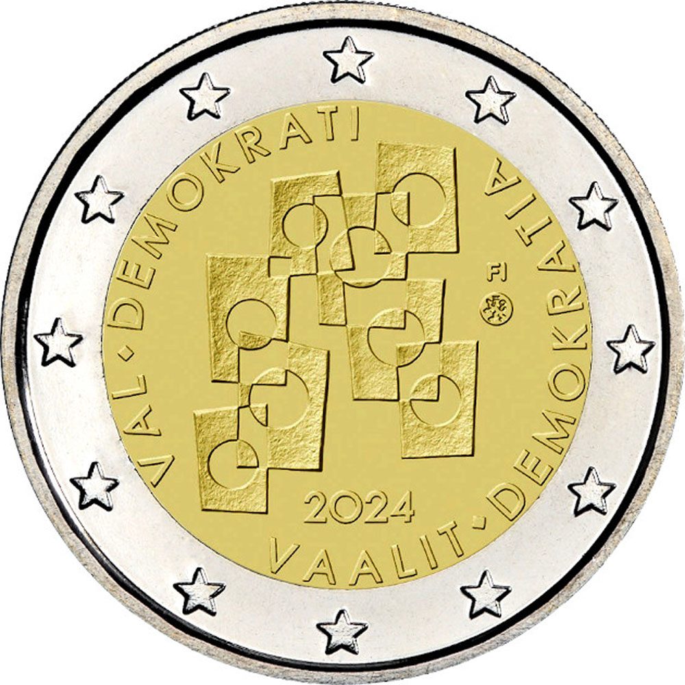 moneda 2 euros Finlandia 2024 Elecciones y Democracia  - 1