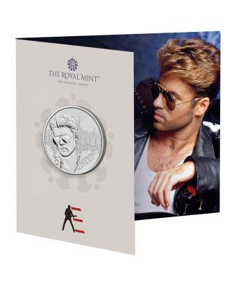 Moneda de niquel 5 Libras Inglaterra 2024 George Michael.  - 1