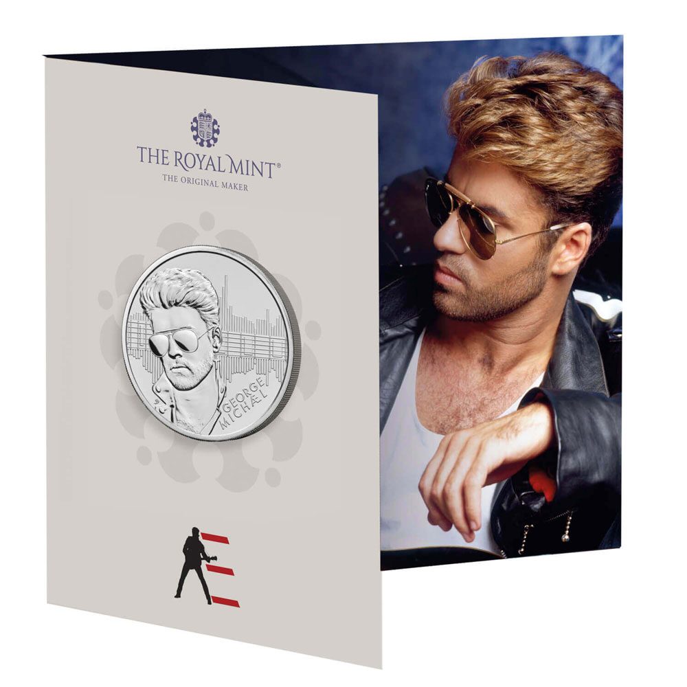 Moneda de niquel 5 Libras Inglaterra 2024 George Michael.  - 1