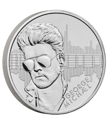 Moneda de niquel 5 Libras Inglaterra 2024 George Michael.  - 2
