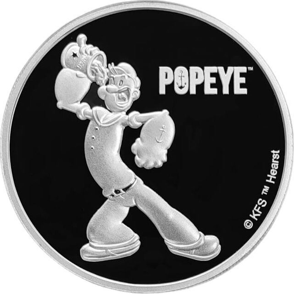 Onza de plata Moneda de Fiji 50 cents Popeye 2024  - 1