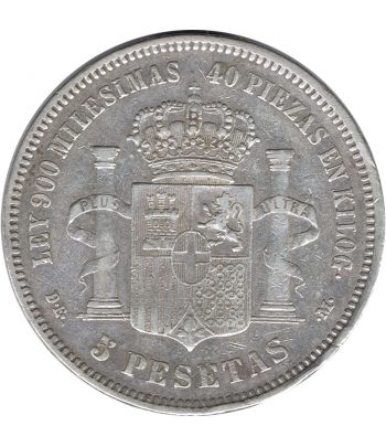 Moneda de España 5 Pesetas Plata 1871 *74 Amadeo I DE M.  - 2
