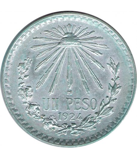 Moneda de Mexico 1 peso 1924. Plata  - 1