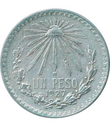 Moneda de Mexico 1 peso 1927. Plata  - 1