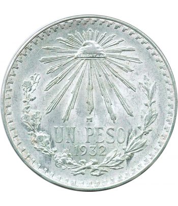 Moneda de Mexico 1 peso 1932. Plata  - 1