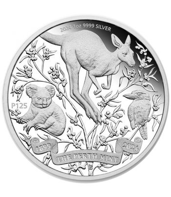 Moneda 1$ de plata Australia 2024 Kookaburra, Koala, Canguro  - 1