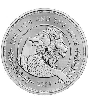Moneda de plata 2 Pounds Gran Bretaña 2024 Lion Eagle  - 1