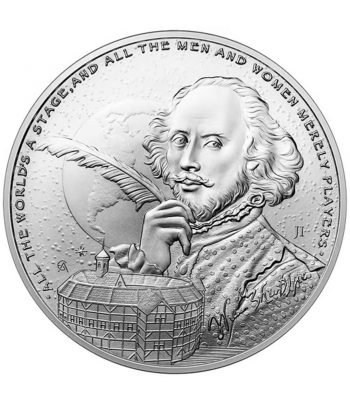 Moneda de plata Two Dollars Niue 2024 William Shakespeare  - 1