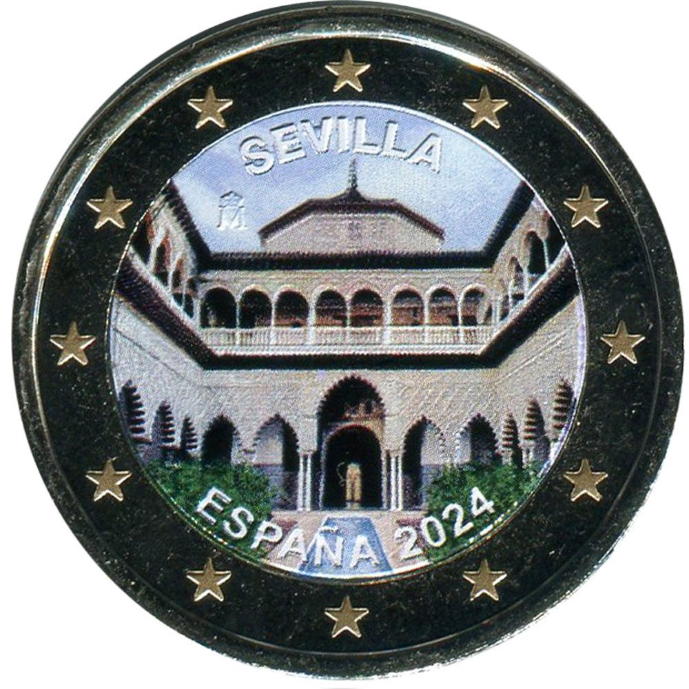 moneda 2 euros España 2024 Sevilla. Color  - 1