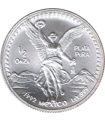 Moneda de México 1/2 Onza plata Pura 1992.  - 1