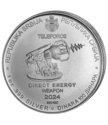 Moneda de Plata 100 Dinares Serbia 2024. Teleforce  - 1