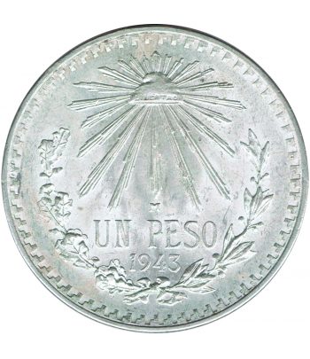 Moneda de Mexico 1 peso 1943. Plata  - 1