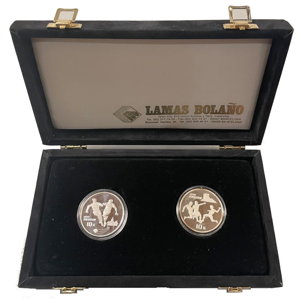 Monedas 10 Yuan China 1993. Mundial Futbol 94 EEUU. Plata  - 1