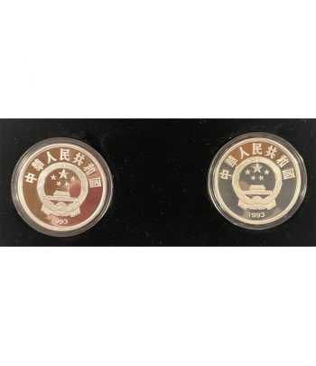 Monedas 10 Yuan China 1993. Mundial Futbol 94 EEUU. Plata  - 3