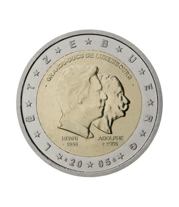 moneda conmemorativa 2 euros Luxemburgo 2005.