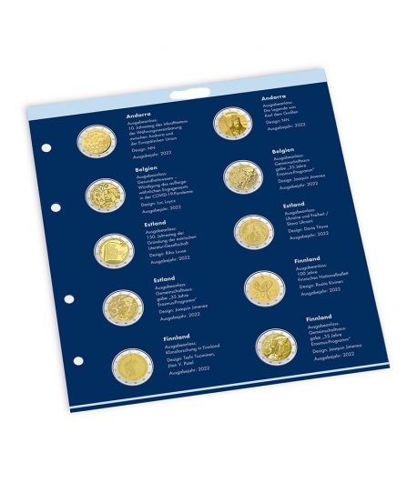 Leuchtturm Album numis pré-imprimé pour pièces 2 euro commémoratives