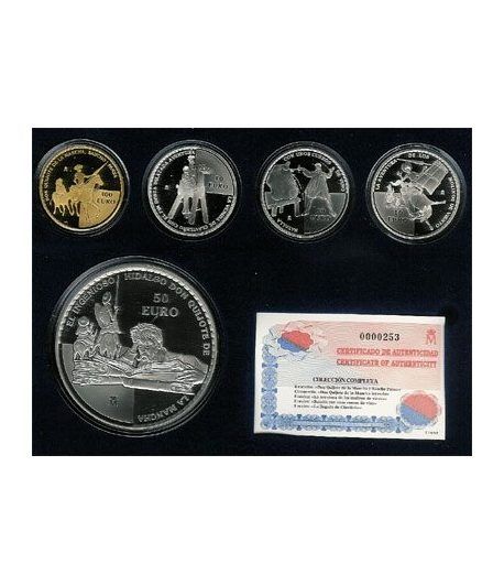 Monedas 2005 Quijote. Completa. Oro y Plata.