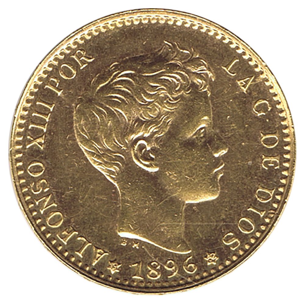 Moneda de España 20 Pesetas 1896*62 Alfonso XIII MPM. Oro  - 1