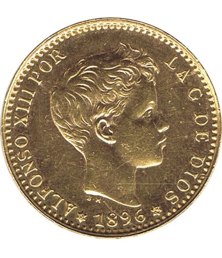 Moneda de España 20 Pesetas 1896*62 Alfonso XIII MPM. Oro  - 1