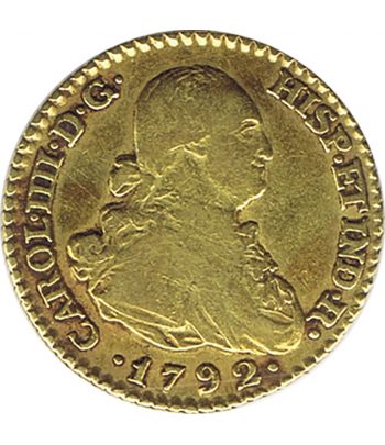 Moneda de España 1 Escudo Carlos IV 1792 Madrid MF. Oro  - 1