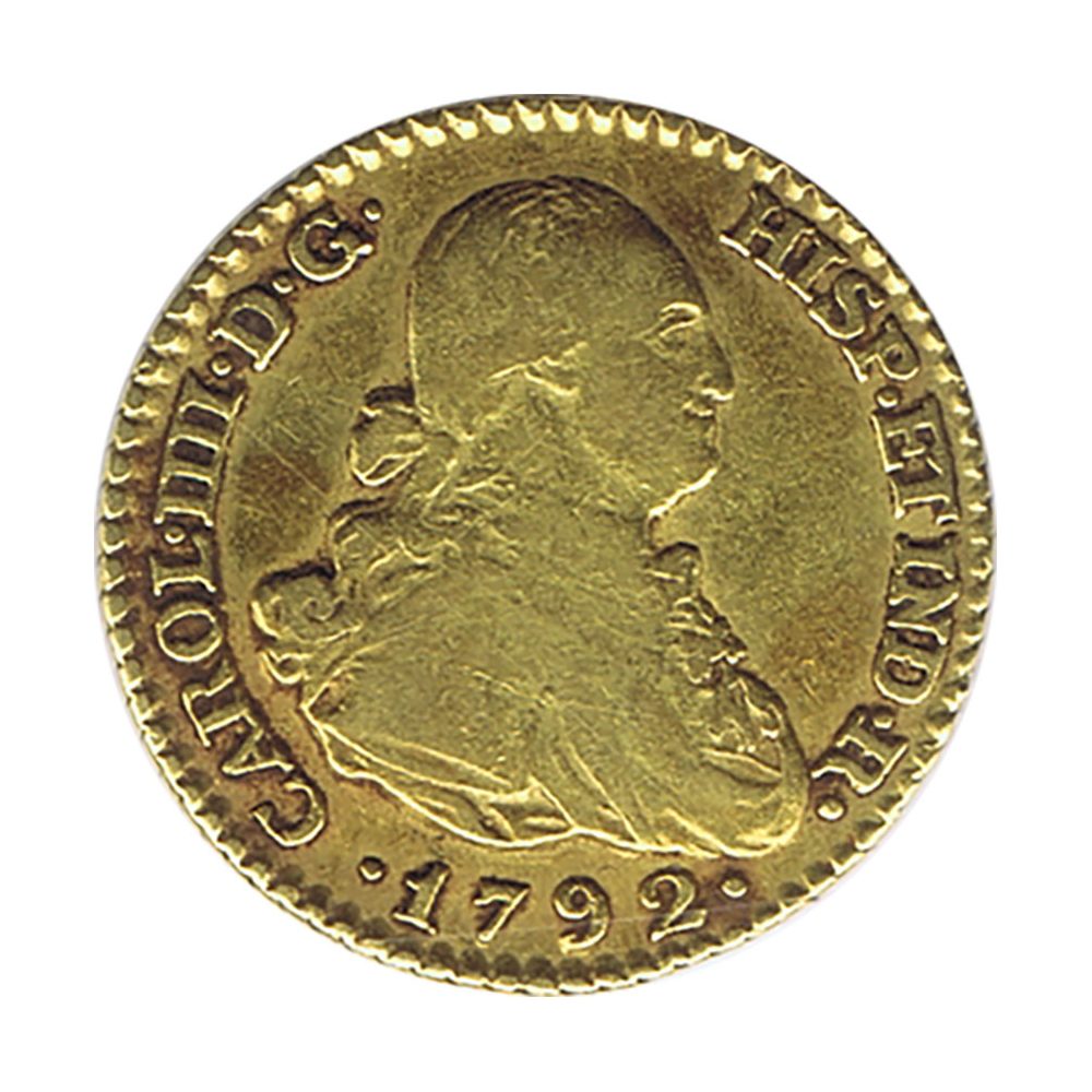 Moneda de España 1 Escudo Carlos IV 1792 Madrid MF. Oro  - 1