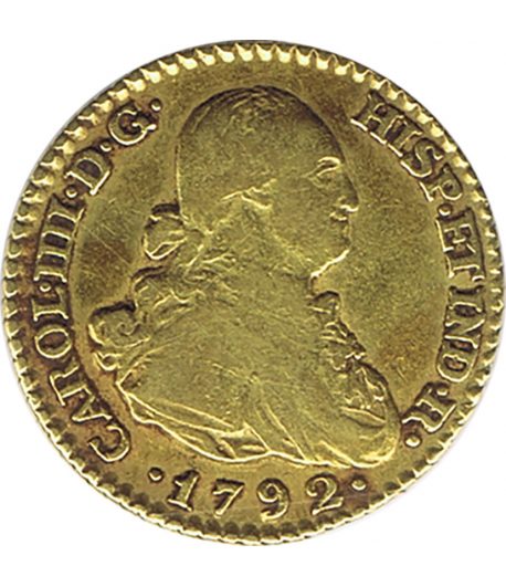 Moneda de España 1 Escudo Carlos IV 1792 Madrid MF. Oro  - 1
